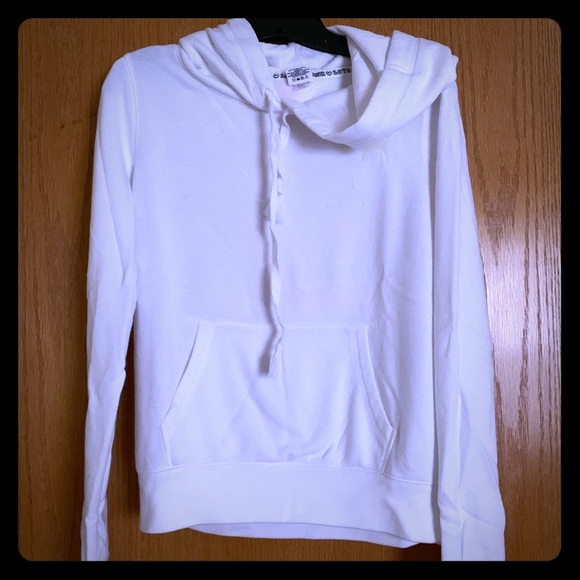 PINK Victoria's Secret Tops - VS PINK white/hot pink hoodie; size Medium PINK Victoria's Secret Tops - VS PINK white/hot pink hoodie; size Medium